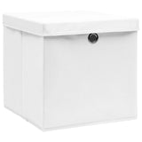 Vidaxl Storage boxes with lid 4 pcs 28x28x28 cm white