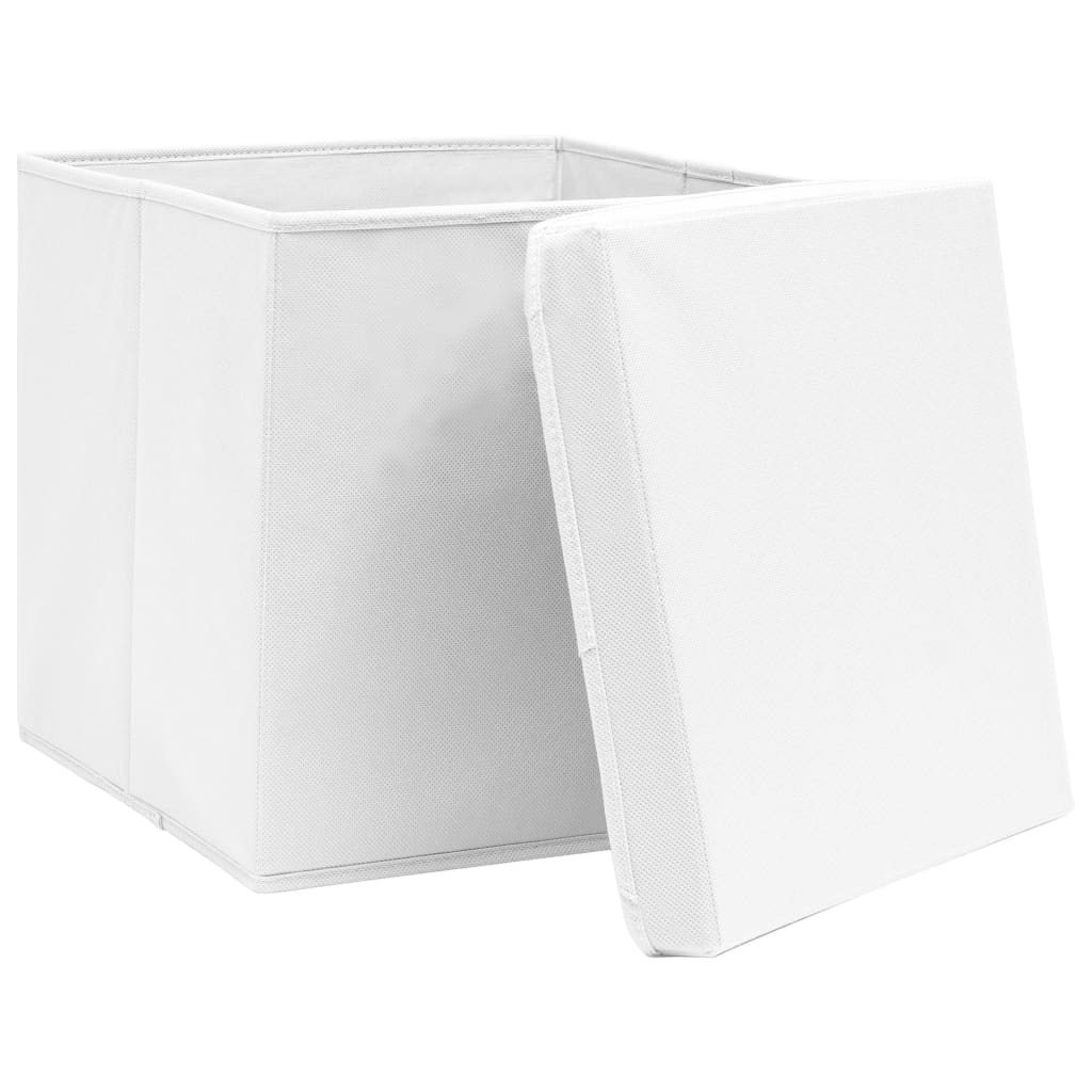 Vidaxl Storage boxes with lid 4 pcs 28x28x28 cm white