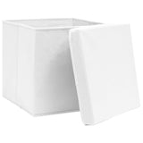 Vidaxl Storage boxes with lid 4 pcs 28x28x28 cm white