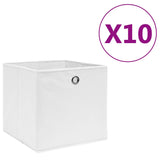 Úložné boxy Vidaxl 10 ks 28x28x28 cm Netkaná látka bílá