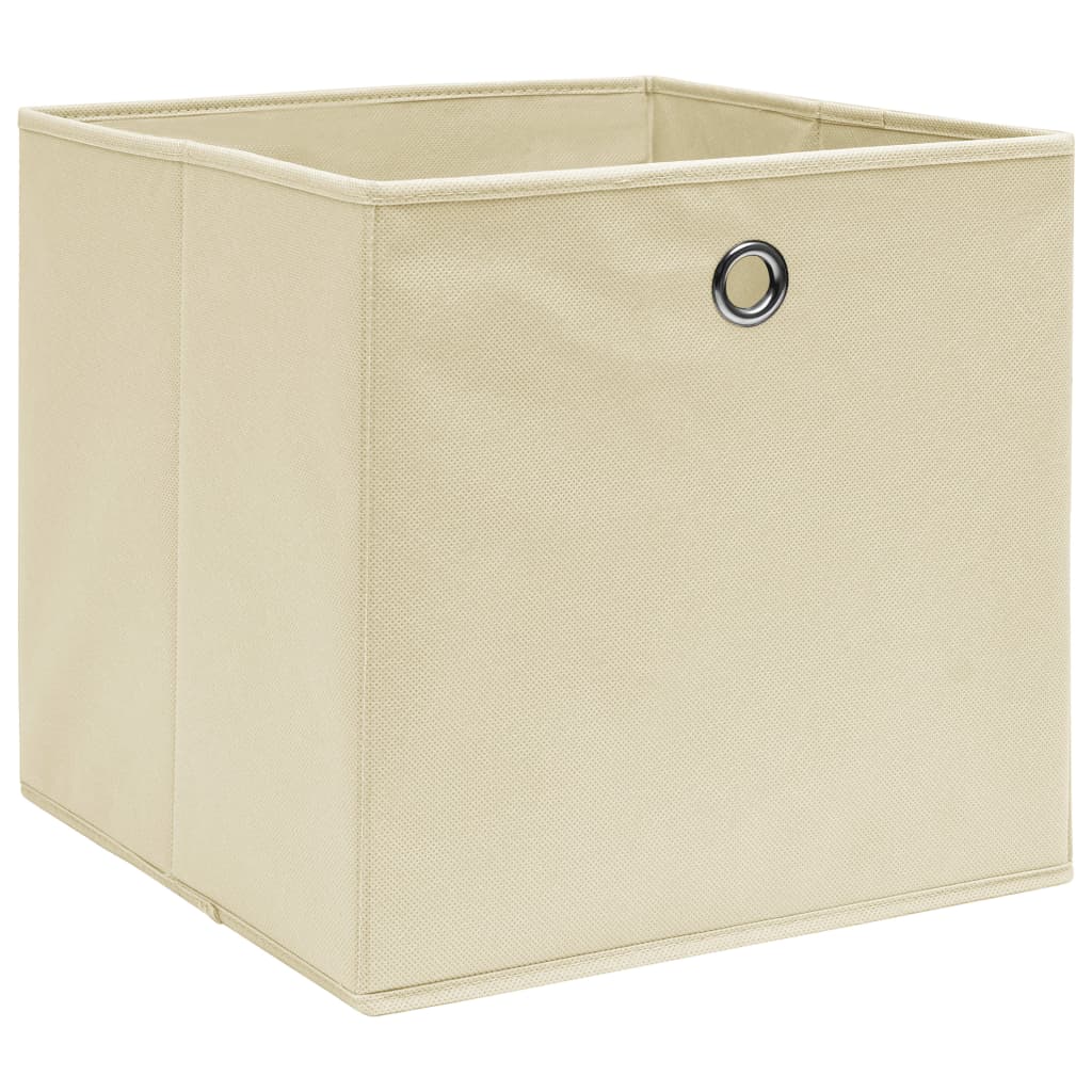 Úložné boxy Vidaxl 10 ks 28x28x28 cm Netkaná látka crème -colored