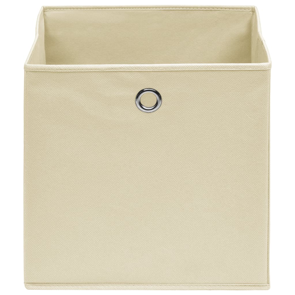 Úložné boxy Vidaxl 10 ks 28x28x28 cm Netkaná látka crème -colored