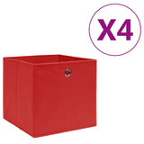 Vidaxl opbevaringsbokse 4 stk. 28x28x28 cm ikke -vævet stof rød
