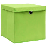 Úložné boxy Vidaxl s víkem 4 ks 28x28x28 cm zelená
