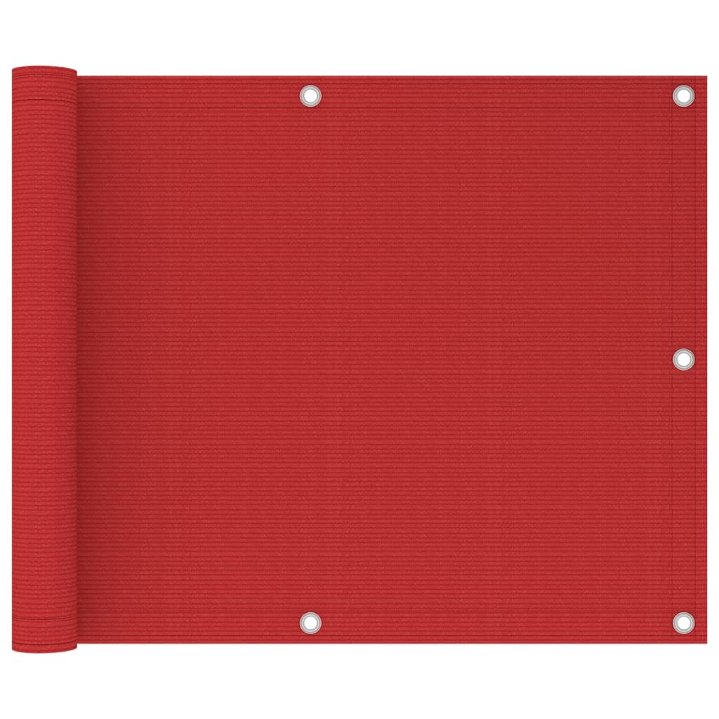 Obrazovka balkonu Vidaxl 75x300 cm HDPE červená