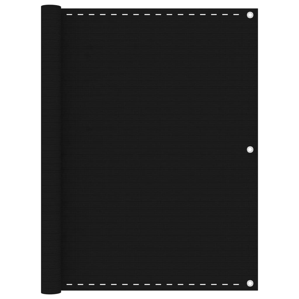 Vidaxl balkonskærm 120x400 cm HDPE sort