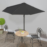 Vidaxl balkonparasol halvt med aluminiumstang 300x155x223 cm sort