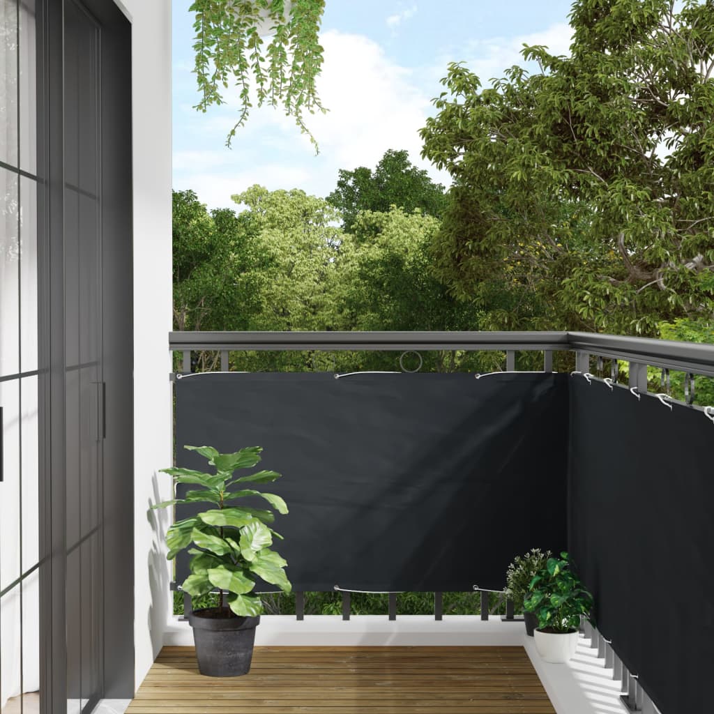 Vidaxl Balkon zaslon 75x500 cm Oxford tkanina antracit