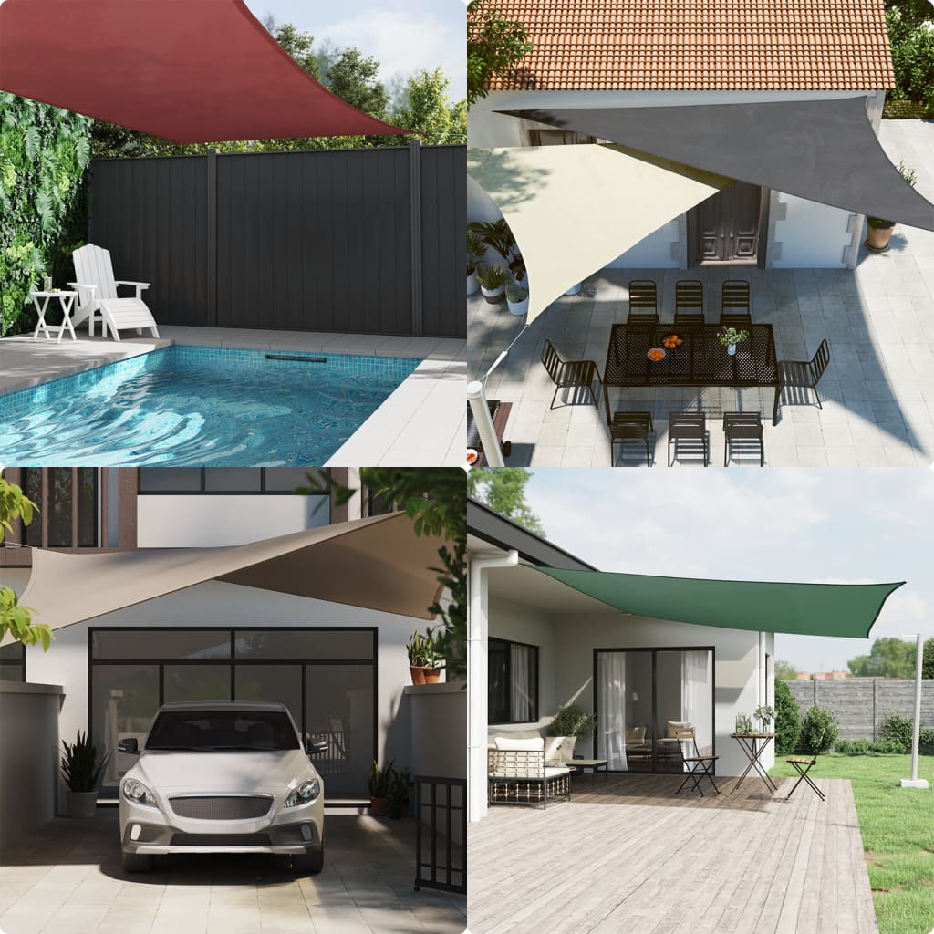 Vidaxl SunShade Triangular 3,5x3,5x4,9 M Oxfordská textilie hnědá