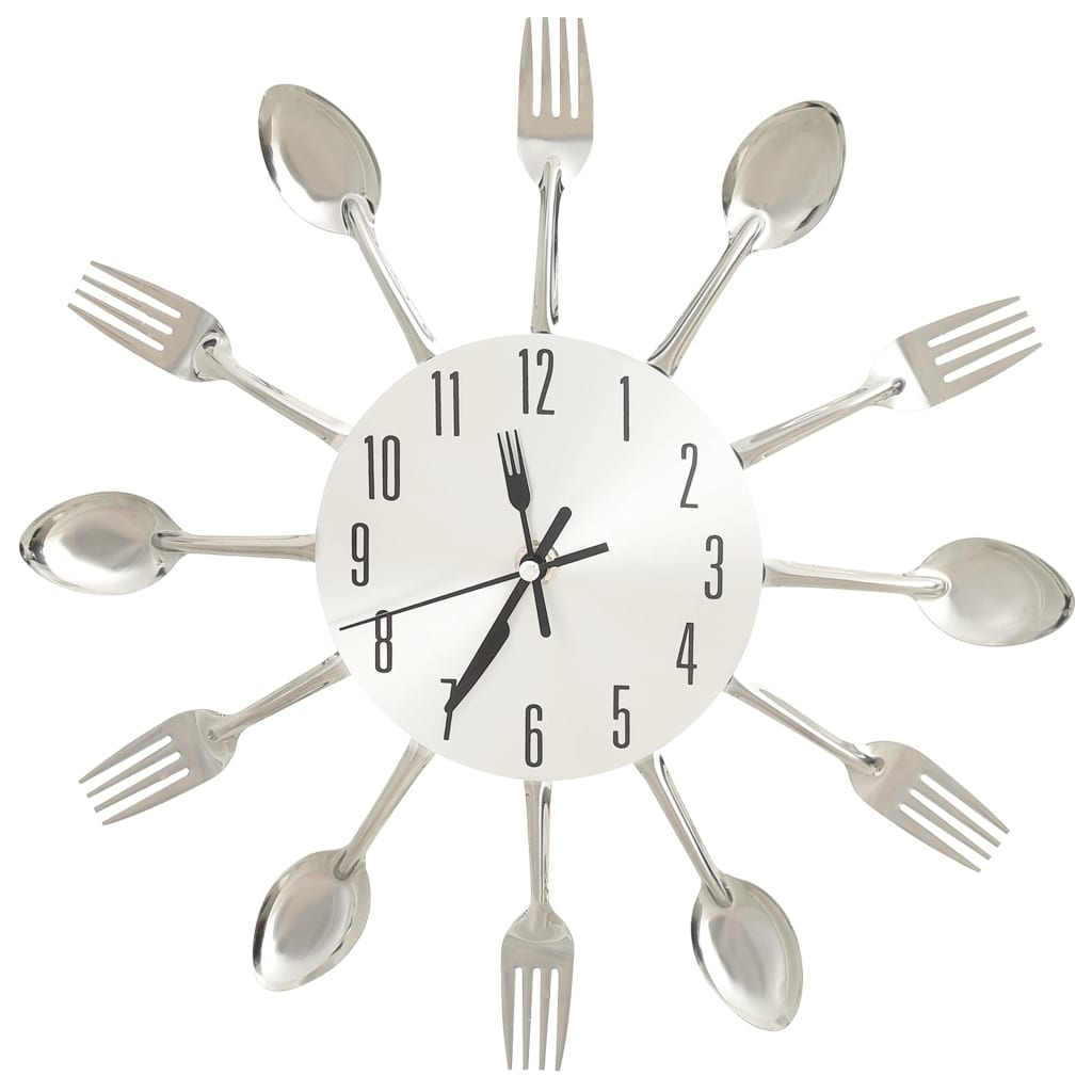Vidaxl Wall Clock cucchiaio e piega in alluminio da 31 cm colorato in alluminio