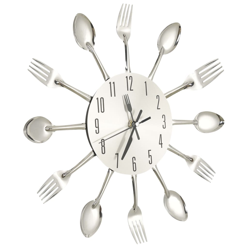 Vidaxl Wall Clock cucchiaio e piega in alluminio da 31 cm colorato in alluminio