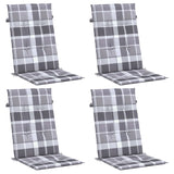 Polštáře zahradní židle Vidaxl 4 ks 120x50x3 cm tkanina Diamantová vzor šedá