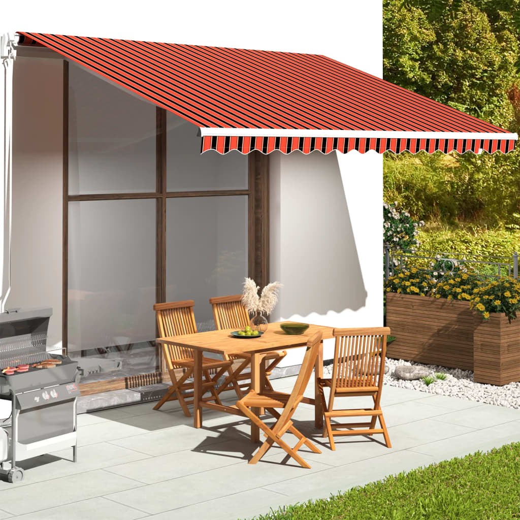 Tissu de remplacement Vidaxl pour Luifel 4,5x3,5 m orange et marron
