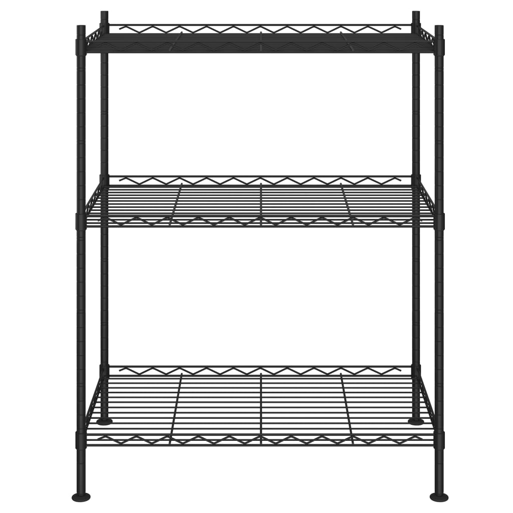 Vidaxl Storage Rack 3-lag 150 kg 60x35x76 cm sort