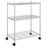 Vidaxl storage rack with wheels 3-layer 150 kg 60x35x81 cm chrome-colored