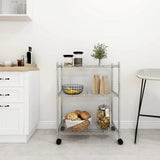Vidaxl storage rack with wheels 3-layer 150 kg 60x35x81 cm chrome-colored
