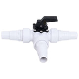 Vidaxl ball valve for swimming pool 3-way white and black