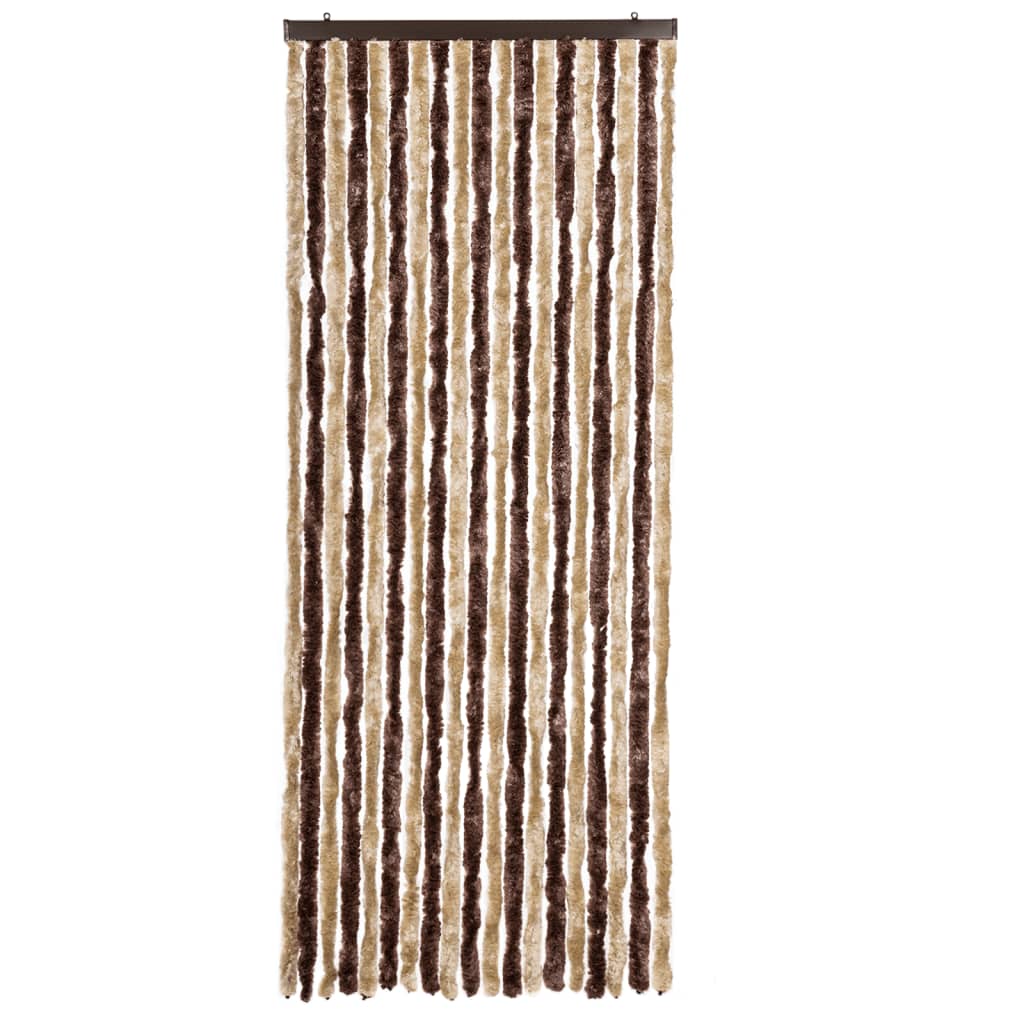 Vidaxl Fly Curtain 56x200 cm Chenille Beige i jasnobrązowy