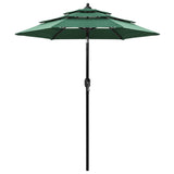 Vidaxl Parasol 3-vrstva s hliníkovým pólem 2 m zelená
