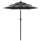 Vidaxl Parasol 3-layer with aluminum pole 2 m anthracite colored