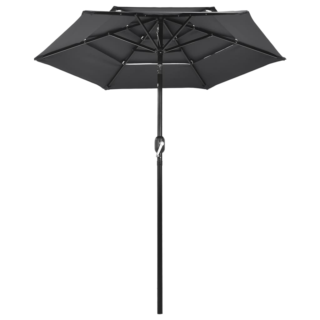Vidaxl Parasol 3-layer with aluminum pole 2 m anthracite colored