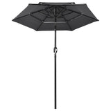 Vidaxl Parasol 3-layer with aluminum pole 2 m anthracite colored