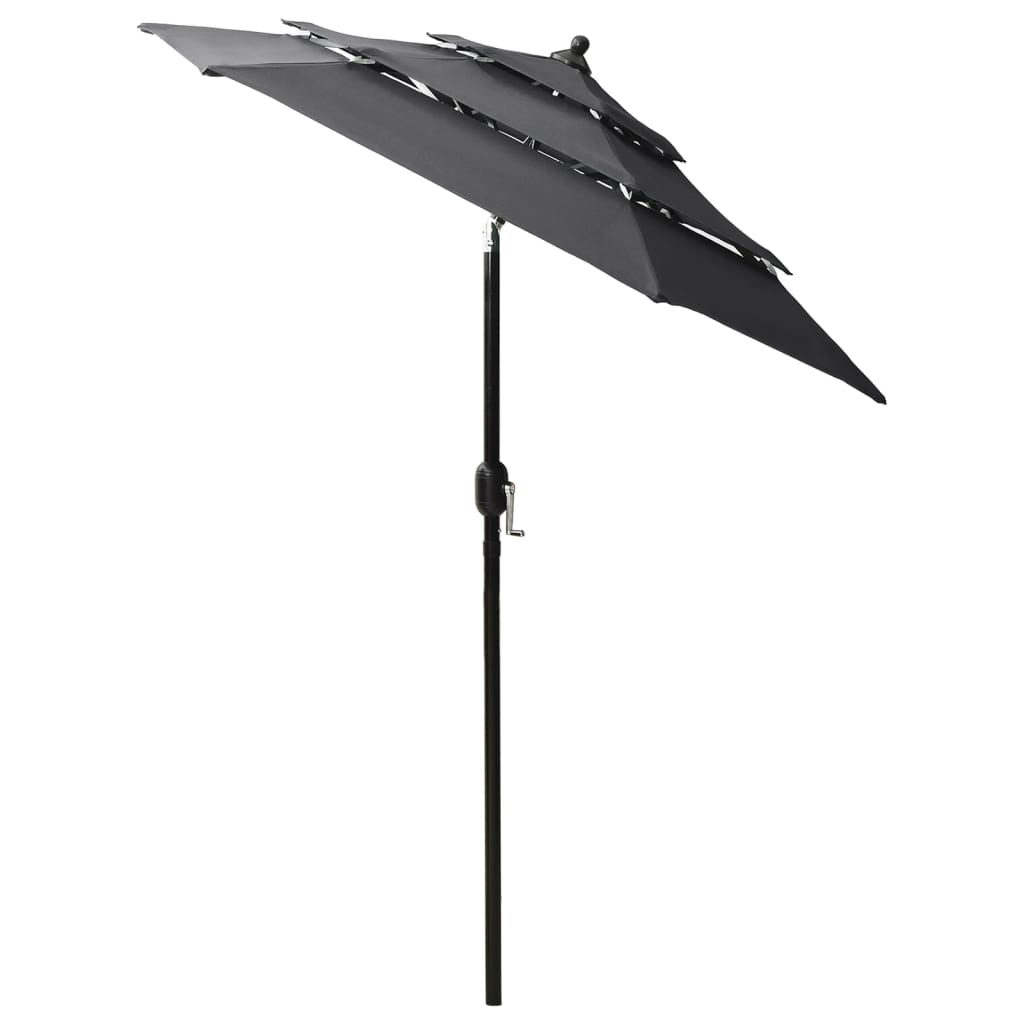 Vidaxl Parasol 3-layer with aluminum pole 2 m anthracite colored