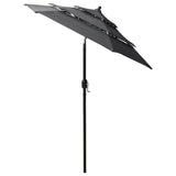 Vidaxl Parasol 3-layer with aluminum pole 2 m anthracite colored