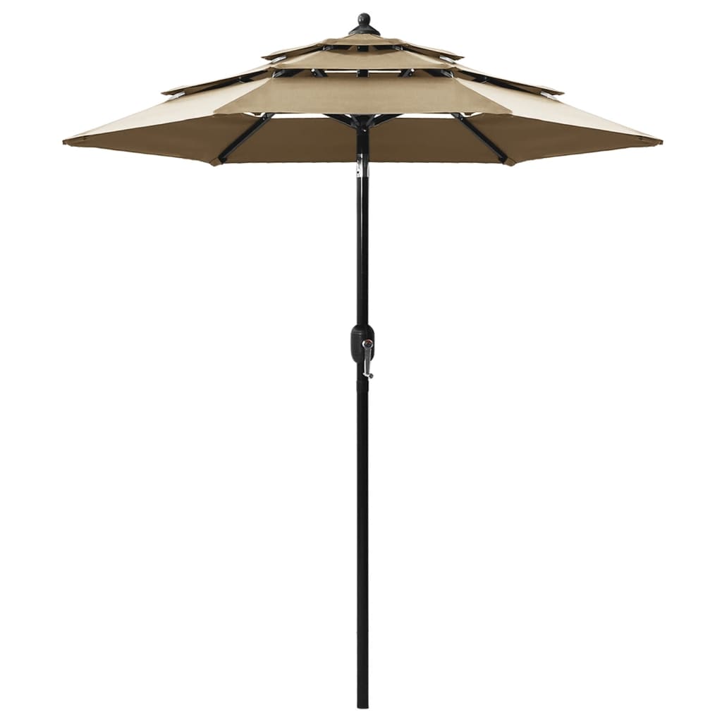 Vidaxl Parasol 3-layer with aluminum pole 2 m taupe