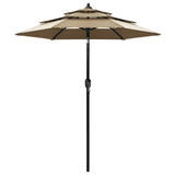 Vidaxl Parasol 3-layer with aluminum pole 2 m taupe