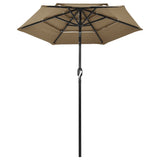Vidaxl Parasol 3-layer with aluminum pole 2 m taupe