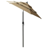 Vidaxl Parasol 3-layer with aluminum pole 2 m taupe