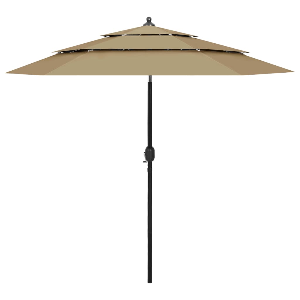Vidaxl Parasol 3-layer with aluminum pole 2.5 m Taupe