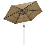 Vidaxl Parasol 3-layer with aluminum pole 2.5 m Taupe