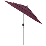 Vidaxl Parasol 3-layer with aluminum pole 2.5 m burgundy red
