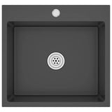 Puits vidaxl à la main en acier inoxydable noir