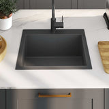 Puits vidaxl à la main en acier inoxydable noir