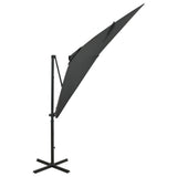 Vidaxl Floating parasol with pole and LED lighting 250 cm anthracite color