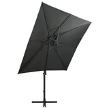 Vidaxl Floating parasol with pole and LED lighting 250 cm anthracite color