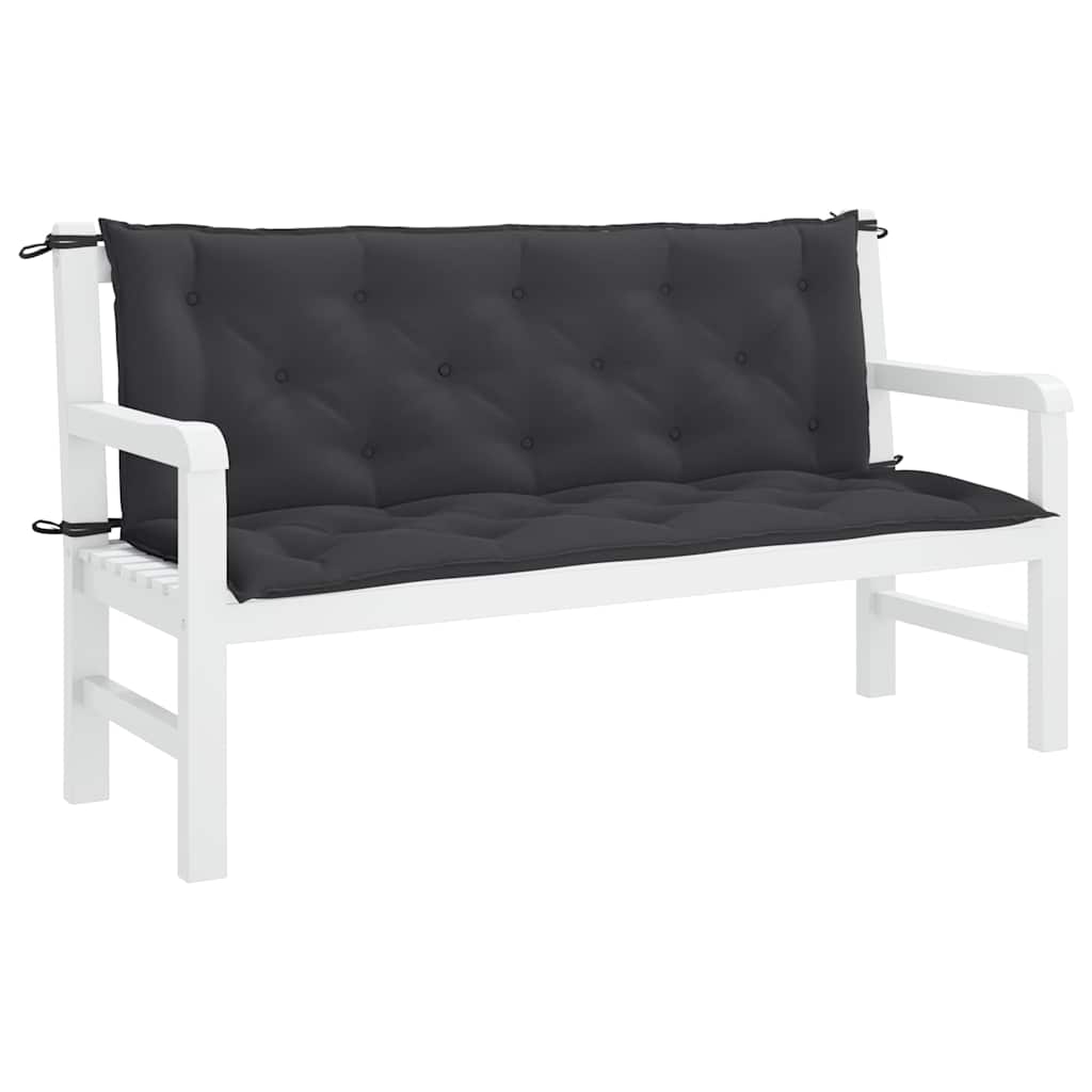 Vidaxl Garden Bench Cushion 150x (50+50) x7 cm Oxford tyg svart