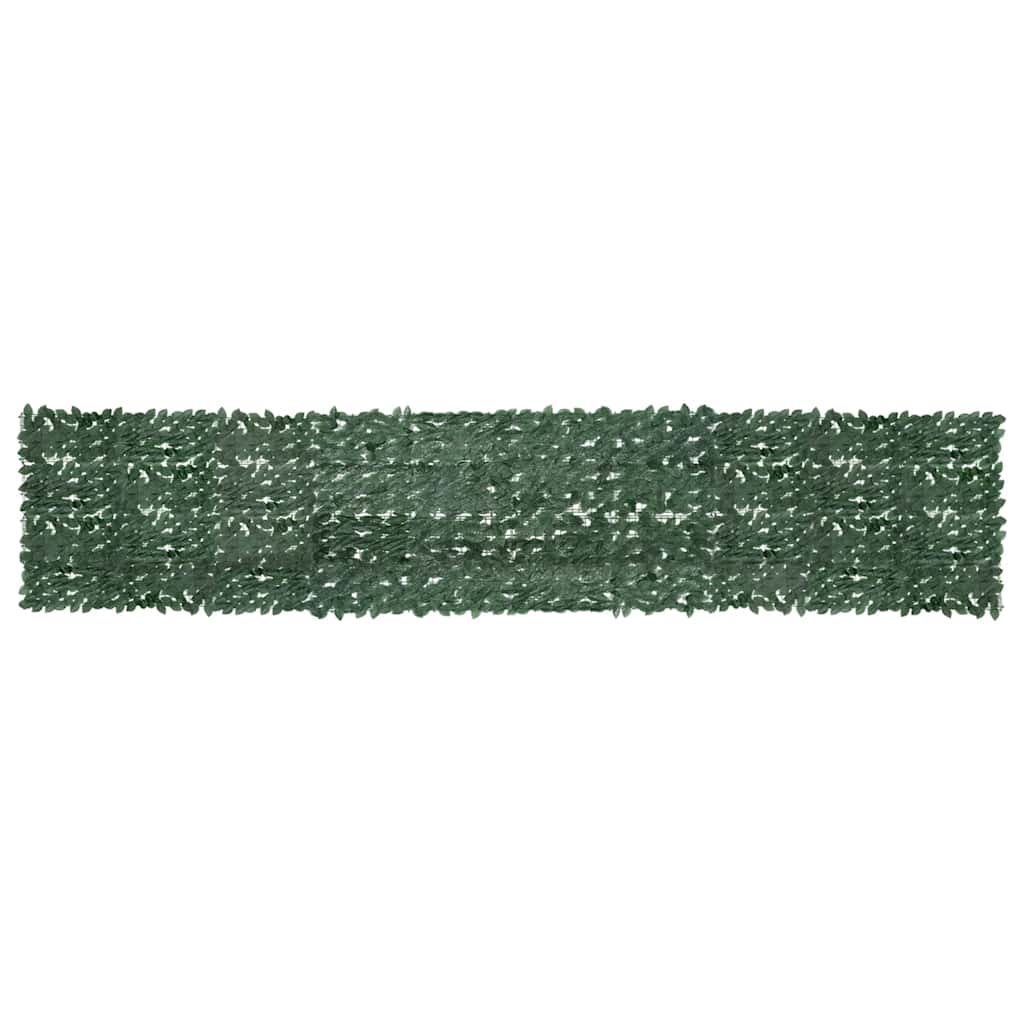 Balkon zaslon Vidaxl s temno zelenimi listi 500x100 cm