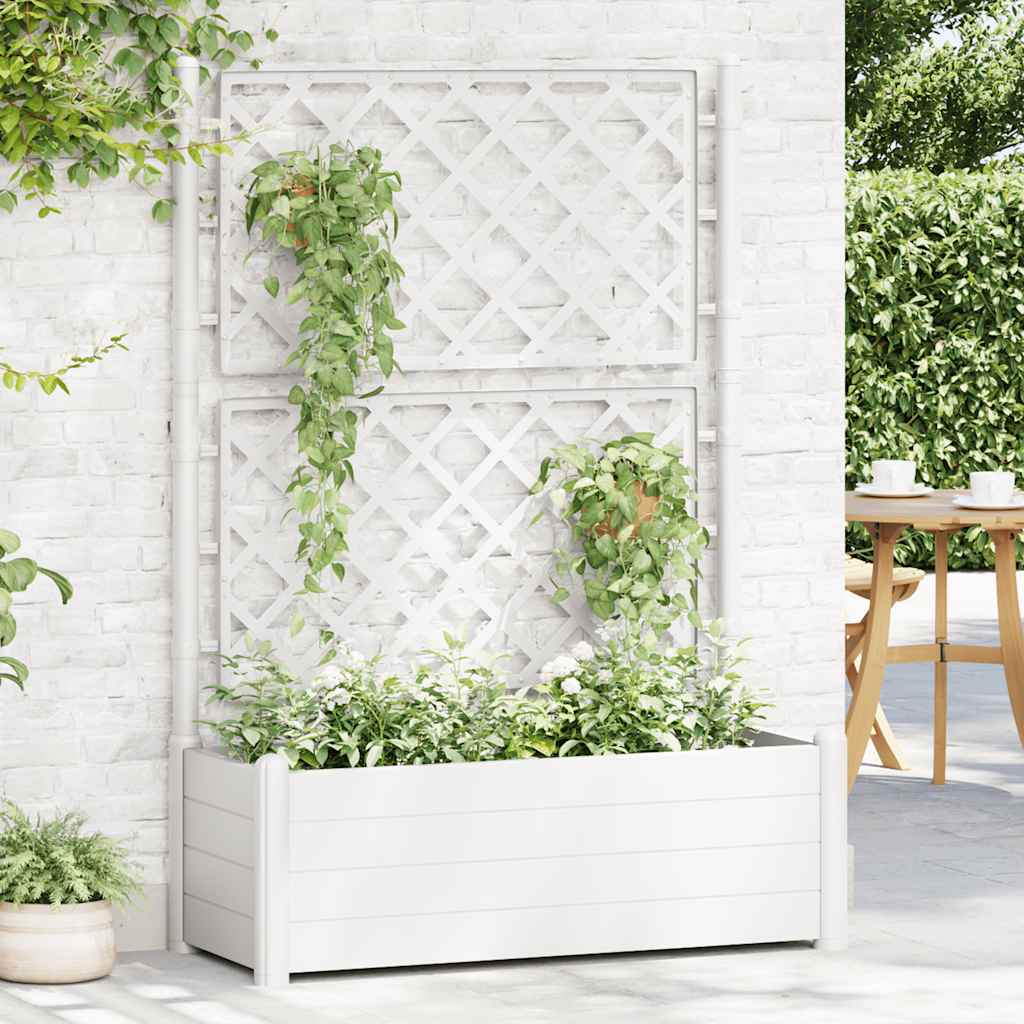 Vidaxl Plannet con latwerk 100x43x142 cm pp bianco