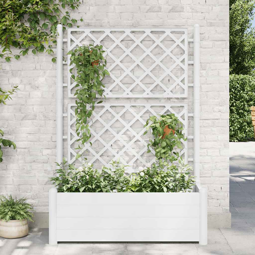 Vidaxl Plannet con latwerk 100x43x142 cm pp bianco