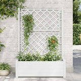 Vidaxl Plannet con latwerk 100x43x142 cm pp bianco