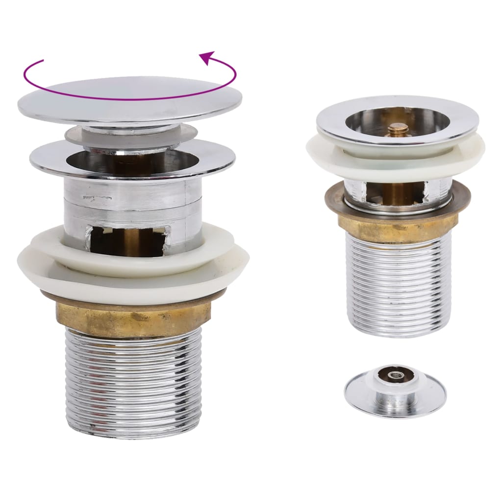 Vidaxl Drain Pop-up mat Iwwerfloss 6.4x6.4x9.1 cm Chrome-faarweg