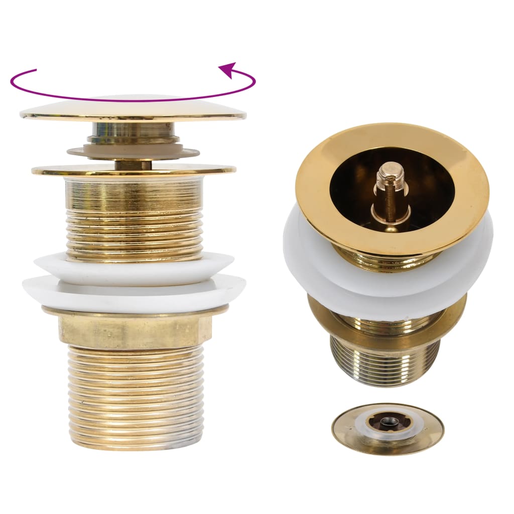 Vidaxl Drain Pop-Up sin desbordamiento 6.4x6.4x9.1 cm de color dorado