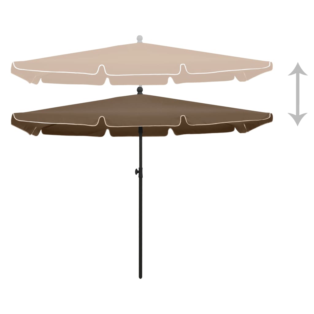 Vidaxl Parasol with pole 210x140 cm Taupe