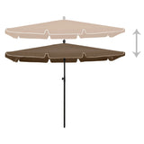 Vidaxl Parasol with pole 210x140 cm Taupe