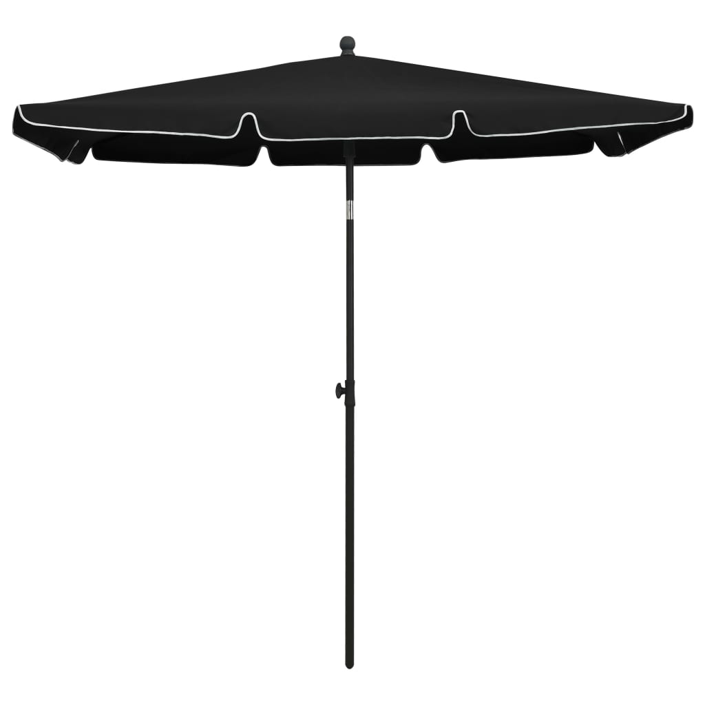 Vidaxl -parasol med pol 210x140 cm sort