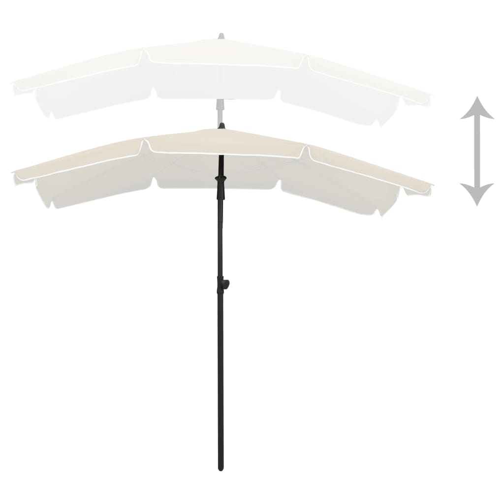 Vidaxl Parasol z kursorem piaskowym 200x130 cm